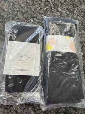 Dressbarn & Shimera Black control top tights NWT XL